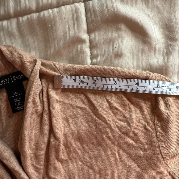 White House Black Market Tan Wrap Blouse Size S - Picture 9 of 10